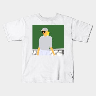 Illustration of a blonde tennis player Kids T-Shirt